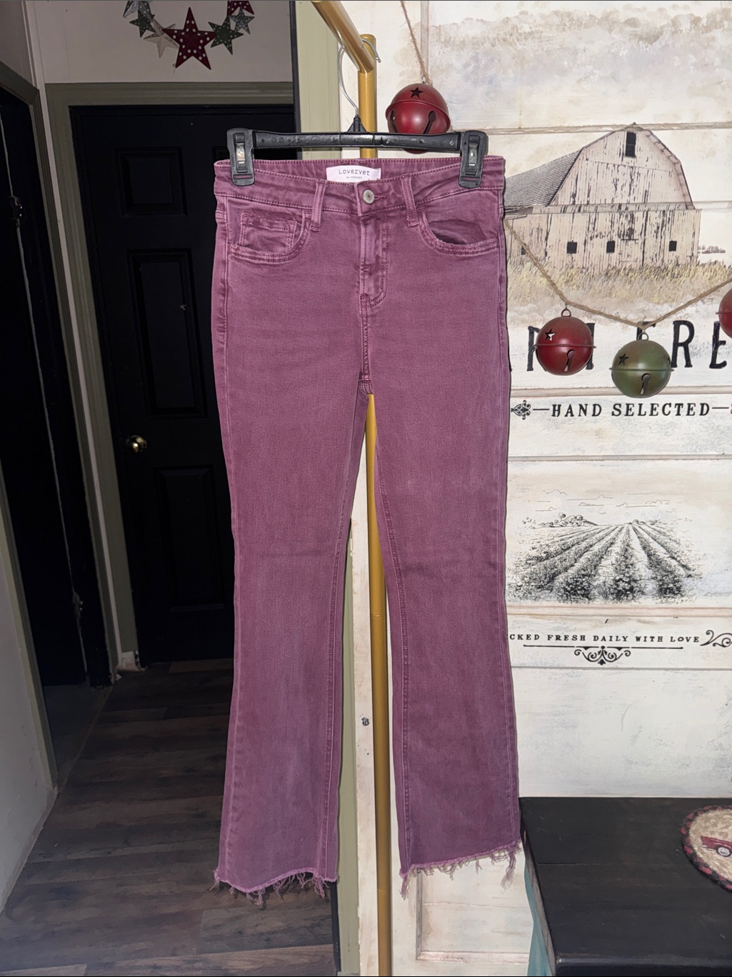Lovervet Flare Jeans In Dusty Mauve